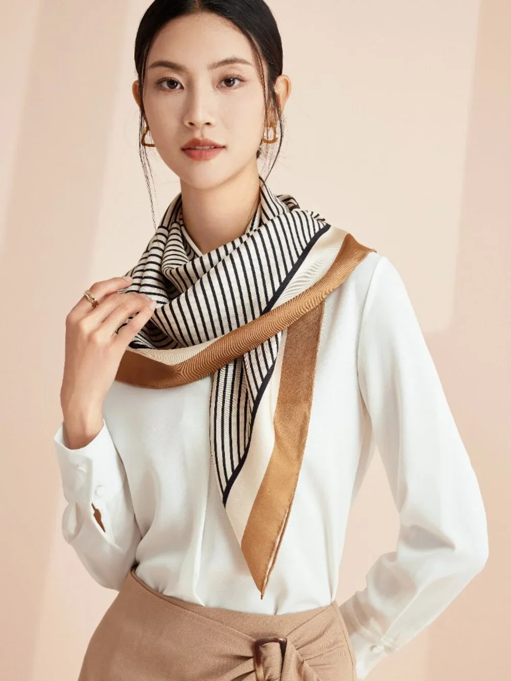 Grace Scarves 100% Silk With Hand Rolled Edges, Large, Twill, French Elegance